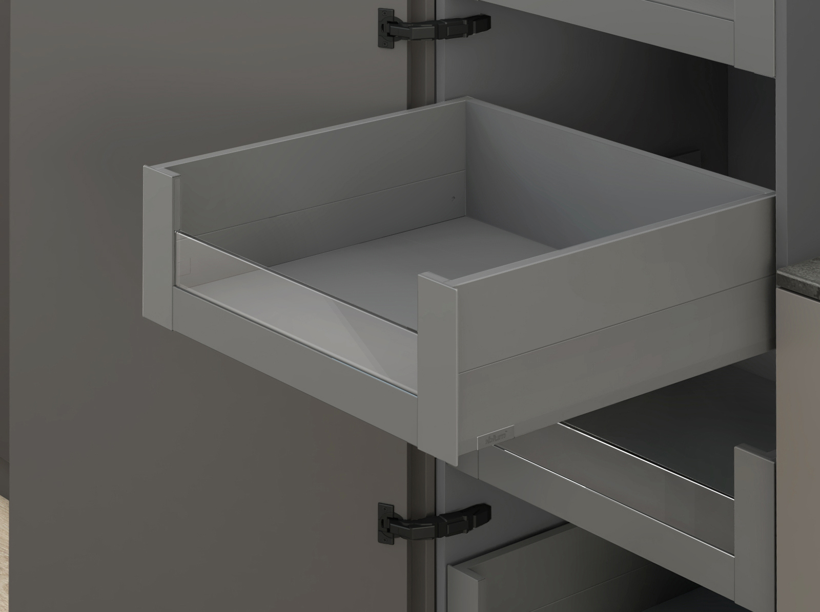 MERIVOBOX, 600 мм, 70 кг, E, з BOXCAP, BLUMOTION, OG-M (оріон сірий) MERIVOBOX, 600 мм, 70 кг, E, з BOXCAP, BLUMOTION, OG-M (оріон сірий)