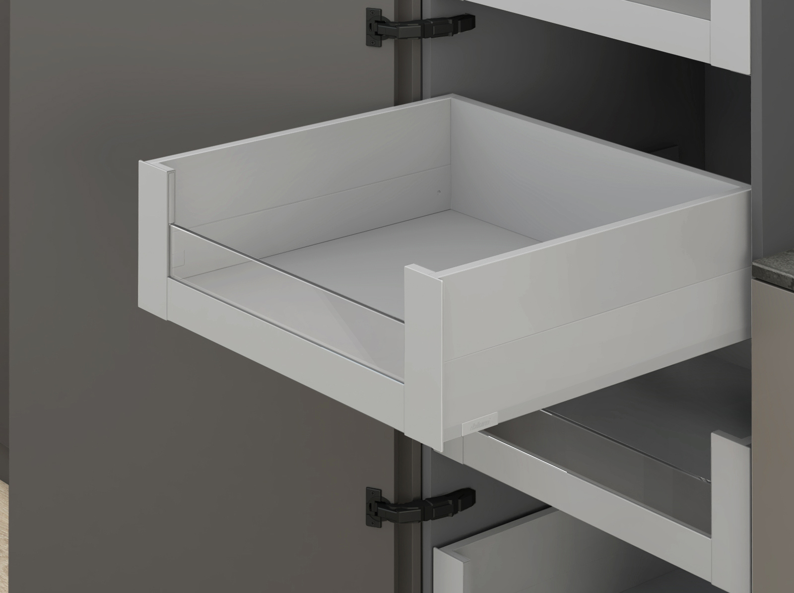 MERIVOBOX, 270 мм, 40 кг, E, з BOXCAP, BLUMOTION, IG-M (індіум сірий) MERIVOBOX, 270 мм, 40 кг, E, з BOXCAP, BLUMOTION, IG-M (індіум сірий)