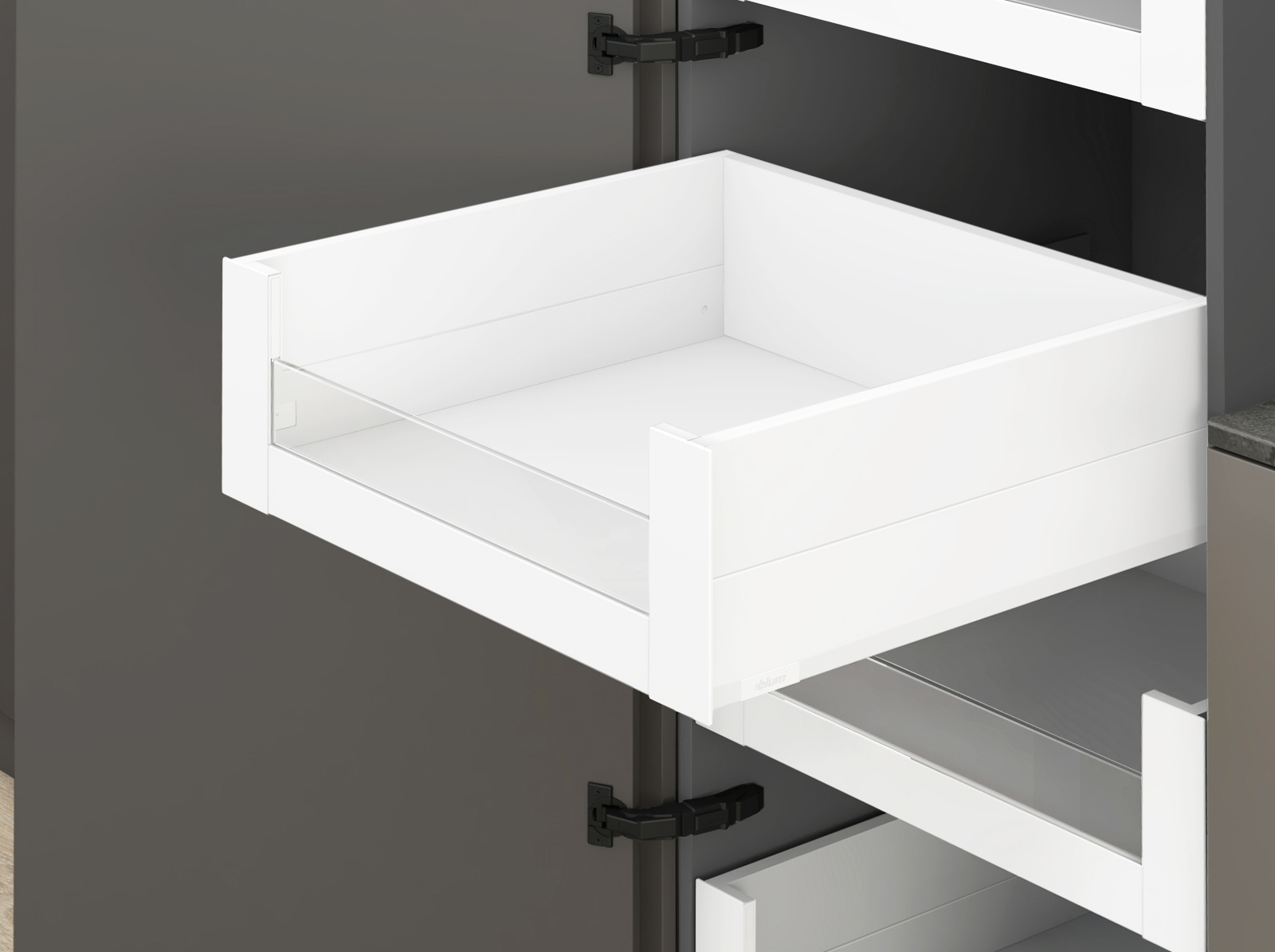 MERIVOBOX, 300 мм, 40 кг, E, з BOXCAP, BLUMOTION, SW-M (білий шовк) MERIVOBOX, 300 мм, 40 кг, E, з BOXCAP, BLUMOTION, SW-M (білий шовк)