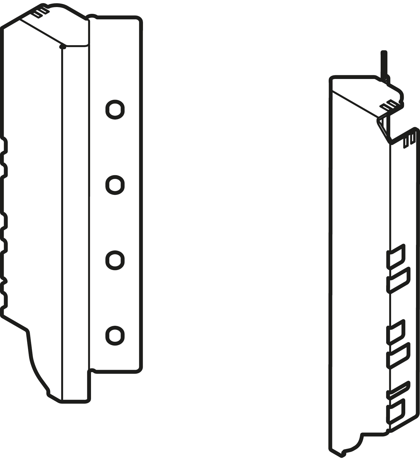 Крепл. задней стенки TANDEMBOX М+1рел., Space Corner, левое+правое, терра-черный