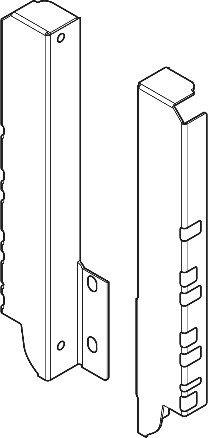 Крепл. задней стенки TANDEMBOX D под мойку, правое+левое, серый