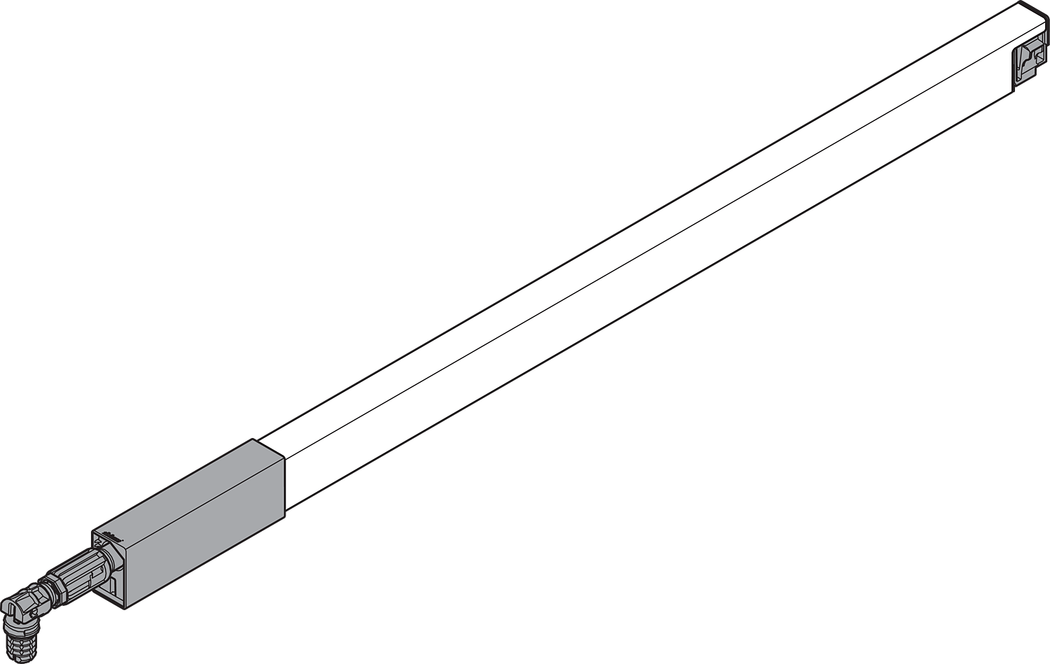 Релінг ANTARO 450мм, верхній, лівий, світло-сірий