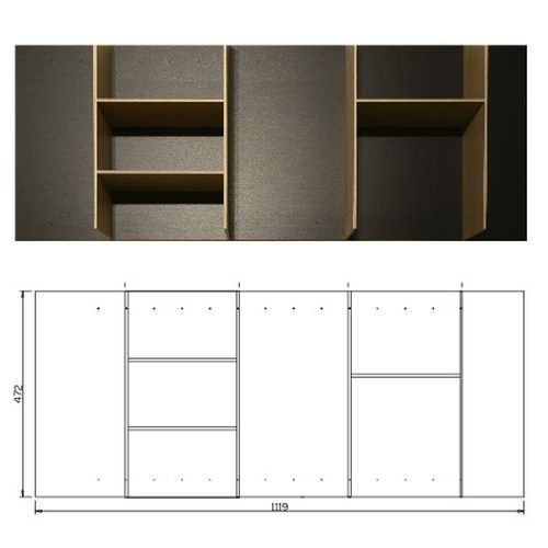 Основа для тримачів 1200мм + 2 перегородки, дуб Основа для тримачів 1200мм + 2 перегородки, дуб