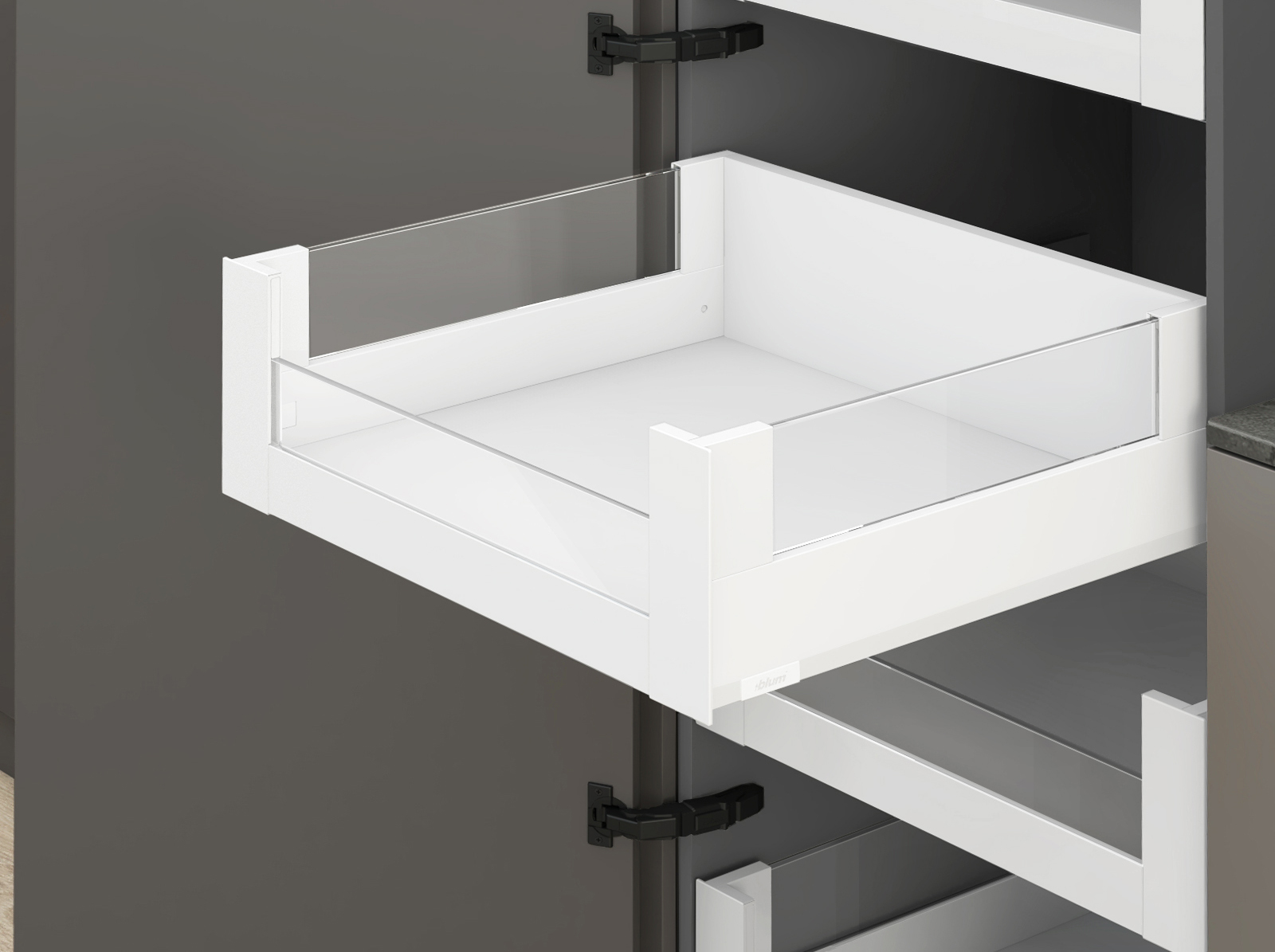 MERIVOBOX, 300 мм, 40 кг, E, з BOXCOVER, BLUMOTION, SW-M (білий шовк) MERIVOBOX, 300 мм, 40 кг, E, з BOXCOVER, BLUMOTION, SW-M (білий шовк)