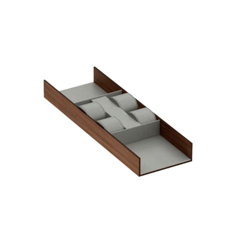 Органайзер для годинників 150х432х50мм, Горіх Canaletto + Екошкіра світло-сірий Органайзер для годинників 150х432х50мм, Горіх Canaletto + Екошкіра світло-сірий