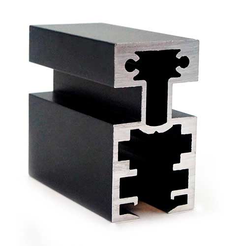 Профіль вертикальний задній OL2545RG, 6100мм, з пазом під скло/ДСП, чорний мат.,  Профіль вертикальний задній OL2545RG, 6100мм, з пазом під скло/ДСП, чорний мат.,