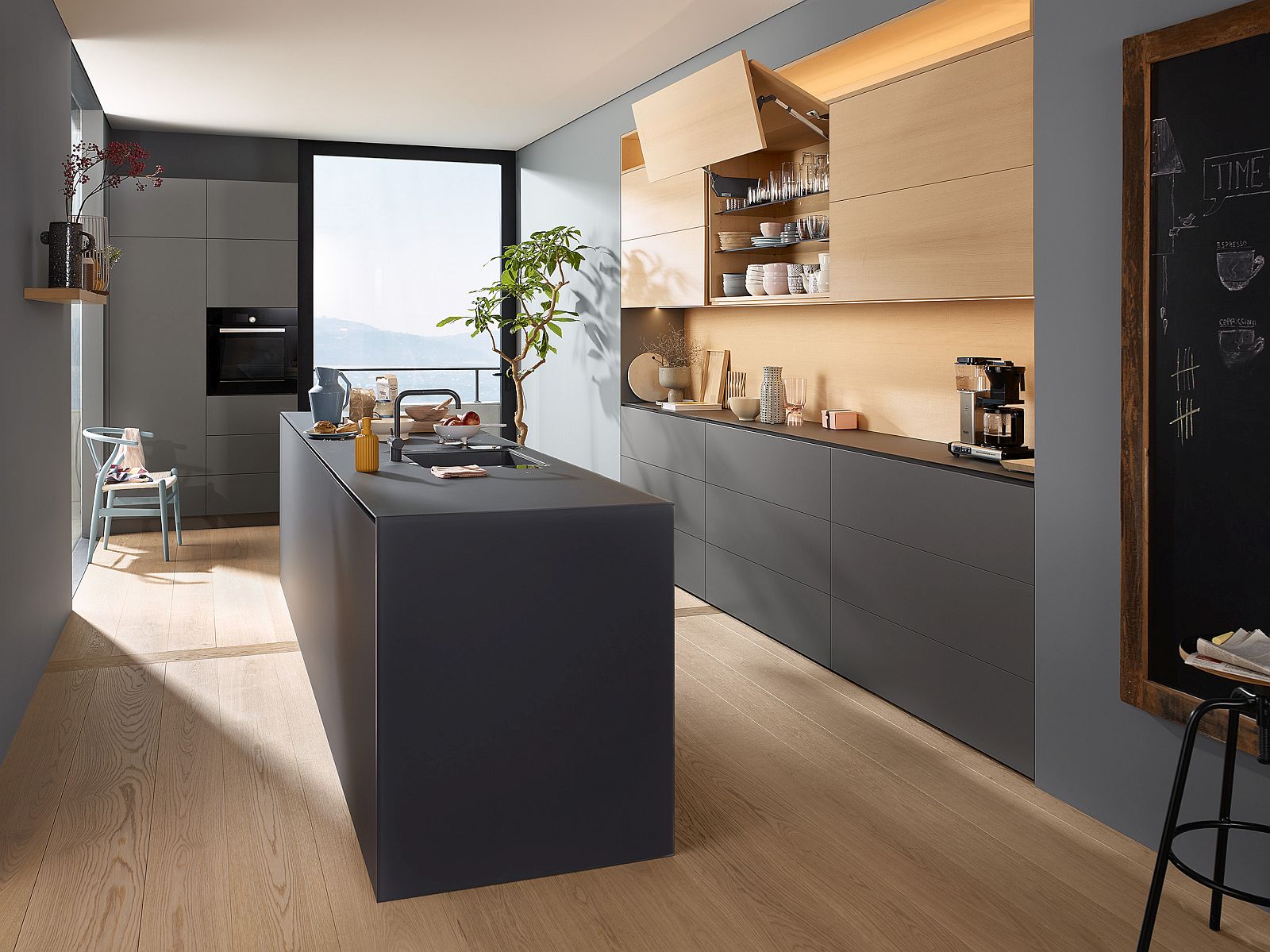 AVENTOS HF, 22F35, 560-710мм, BLUMOTION, TGR (темно-сірий), дер. фасад AVENTOS HF, 22F35, 560-710мм, BLUMOTION, TGR (темно-сірий), дер. фасад
