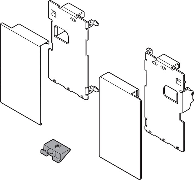 Комплект тримачів фасаду LEGRABOX M, для внутр. ящика, білий шовк (ZI7.0M01.01L ,R + ZI7.0MS3L ,R+ Z31A0008)
