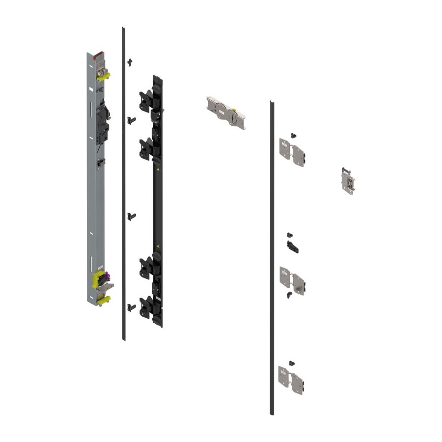 Подвійні двері, опора для шарнірів (Комплект), для висота ніші 1357–1506 мм, ліво, оцинкована Подвійні двері, опора для шарнірів (Комплект), для висота ніші 1357–1506 мм, ліво, оцинкована