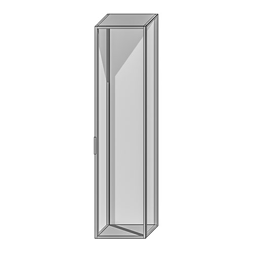 Шкаф однодверный 600*2950 (Боковой профиль стекло приклейка и фасад стекло под приклейку)