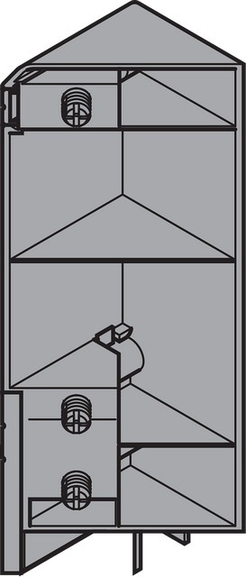 Держатель фасада  углового ящика без SYNCROMOTION, высота  D, левый, серый