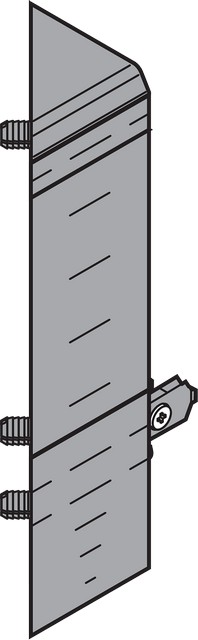 Держатель фасада  углового ящика без SYNCROMOTION, высота  D, правый, серый