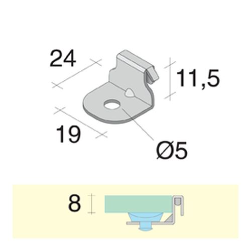 Кріплення для полиць, ліве, хром мат. Кріплення для полиць, ліве, хром мат.