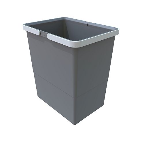Ведро для мусора COVER BOX c ручками 18л (300х225х340мм), антрацит (пластик)/серые