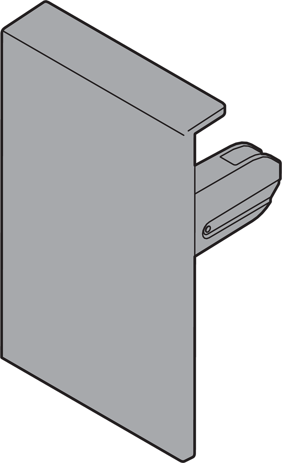 Кріплення передньої панелі ANTARO, праве, світло-сірий (пластик)