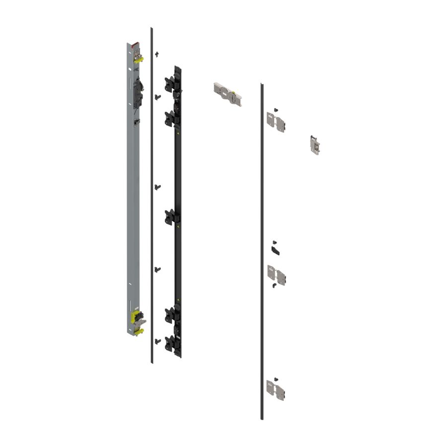 Подвійні двері, опора для шарнірів (Комплект), для висота ніші 2107–2256 мм, ліво, оцинкована Подвійні двері, опора для шарнірів (Комплект), для висота ніші 2107–2256 мм, ліво, оцинкована