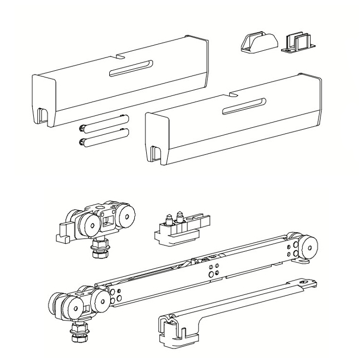 К-т механізмів PRONTO, 2-а доводчика (скло 10 / 10,7мм), 80кг (мін. 675мм) К-т механізмів PRONTO, 2-а доводчика (скло 10 / 10,7мм), 80кг (мін. 675мм)