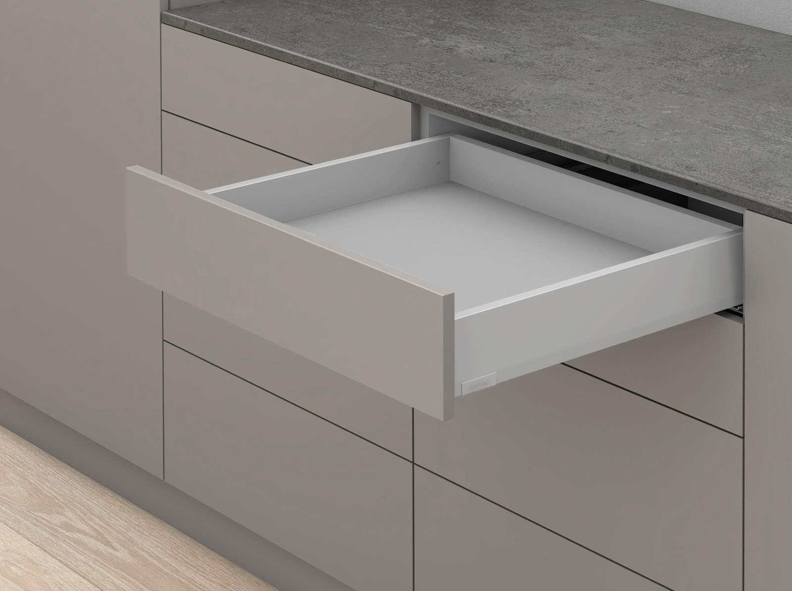 MERIVOBOX, 600 мм, 40 кг, M, TIP-ON BLUMOTION, IG-M (індіум сірий) MERIVOBOX, 600 мм, 40 кг, M, TIP-ON BLUMOTION, IG-M (індіум сірий)