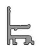 Профіль нижній №2 тримач скла 3000мм, алюміній Профіль нижній №2 тримач скла 3000мм, алюміній