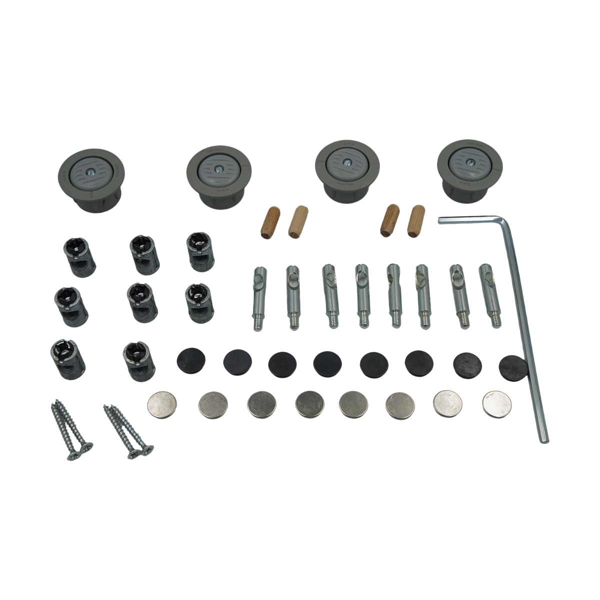 Комплект кріплень для дна і даху (8 стяжок + 4 опори) Комплект кріплень для дна і даху (8 стяжок + 4 опори)