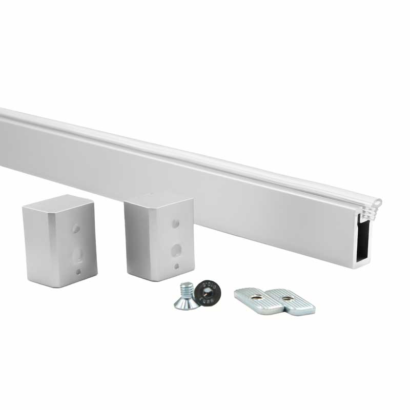 К-т для гардеробної труби 1200мм, з прокладкою, білий (анодований) К-т для гардеробної труби 1200мм, з прокладкою, білий (анодований)