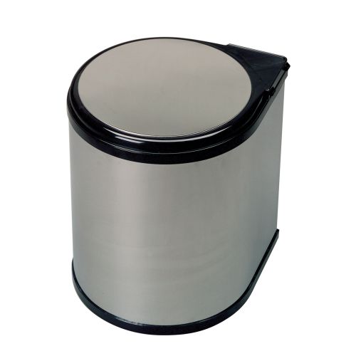 Відро 400 (мод.274) з автоматичною кришкою, 13л, 277х277х355мм, нерж., сірий/чорний Відро 400 (мод.274) з автоматичною кришкою, 13л, 277х277х355мм, нерж., сірий/чорний