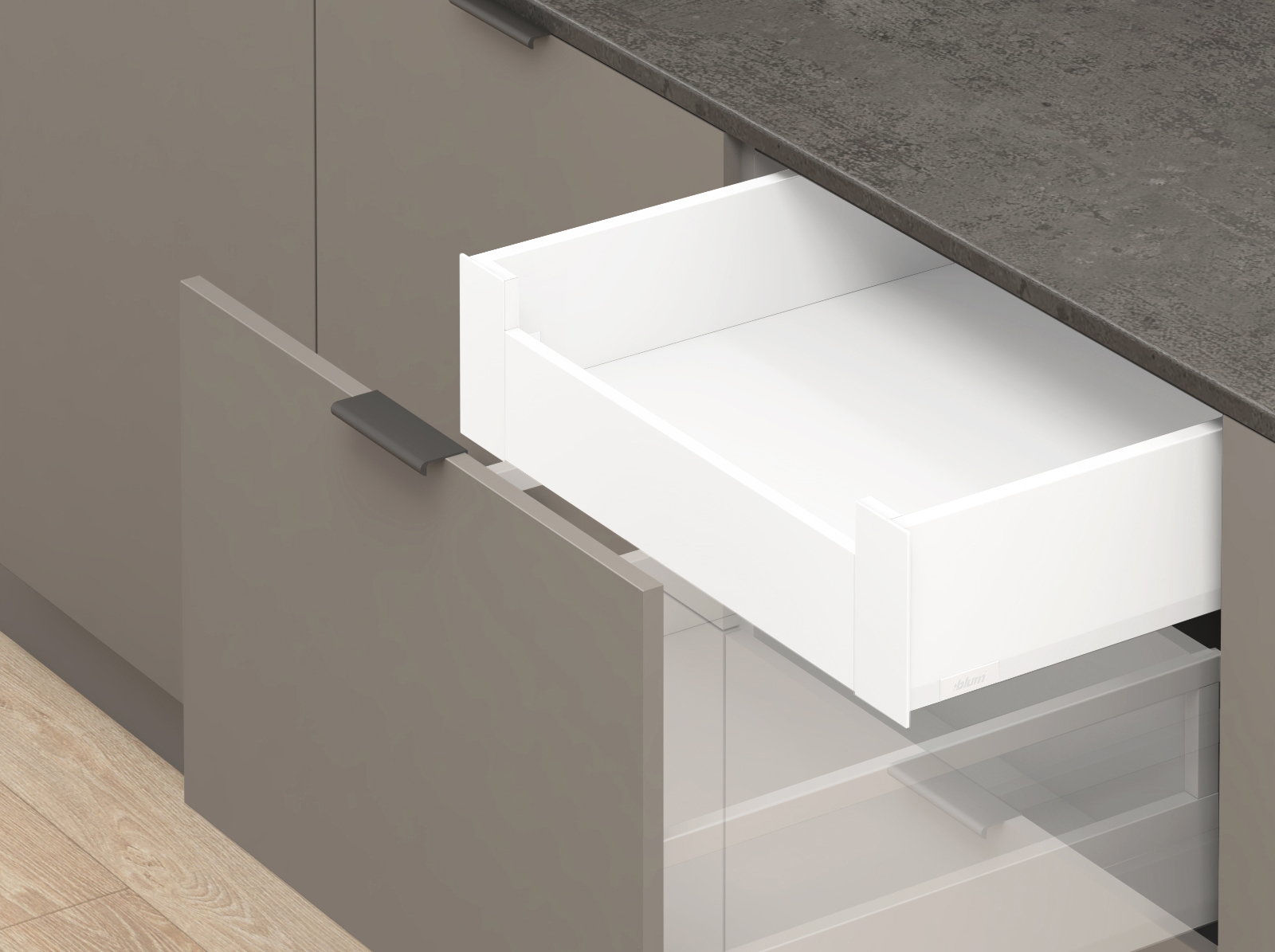 MERIVOBOX, 450 мм, 70 кг, M, TIP-ON BLUMOTION, SW-M (білий шовк) MERIVOBOX, 450 мм, 70 кг, M, TIP-ON BLUMOTION, SW-M (білий шовк)