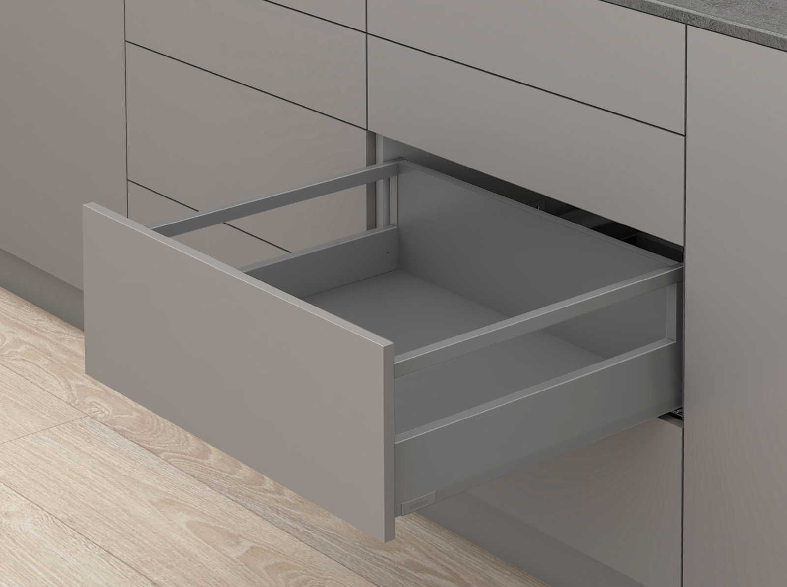 MERIVOBOX, 600 мм, 40 кг, E, з релінгами, TIP-ON BLUMOTION, OG-M (оріон сірий) MERIVOBOX, 600 мм, 40 кг, E, з релінгами, TIP-ON BLUMOTION, OG-M (оріон сірий)