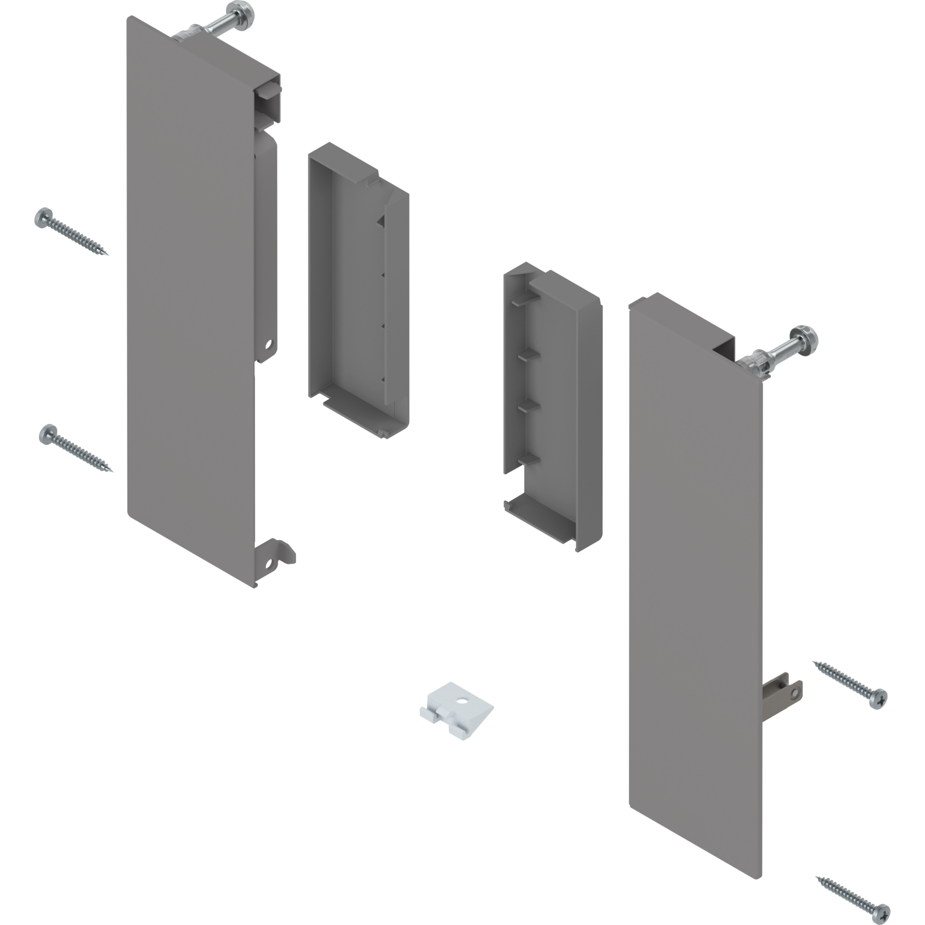 MERIVOBOX крепление передней панели, под поперечный релинг, E, R+L, IG-M (индиум серый)