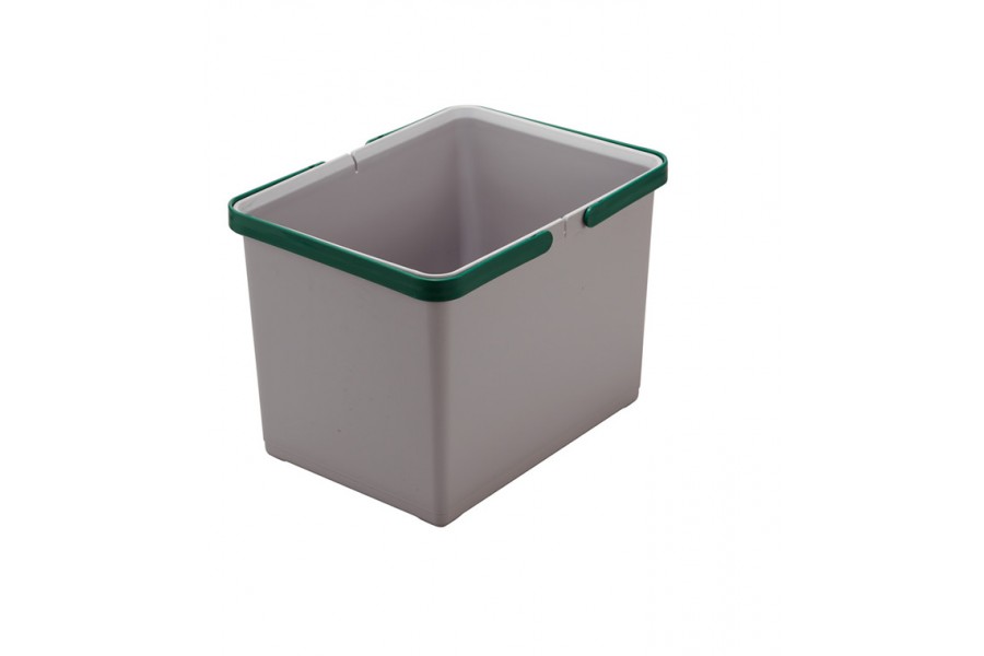 Ведро для мусора COVER BOX c ручками 12л (300х225х222мм) серый (пластик)/красные