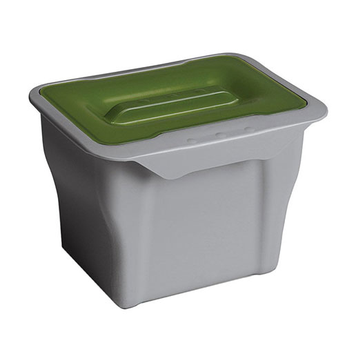 Сортер (мод.557) універсальний, 5л, сірий з зеленою кришкою, пластик