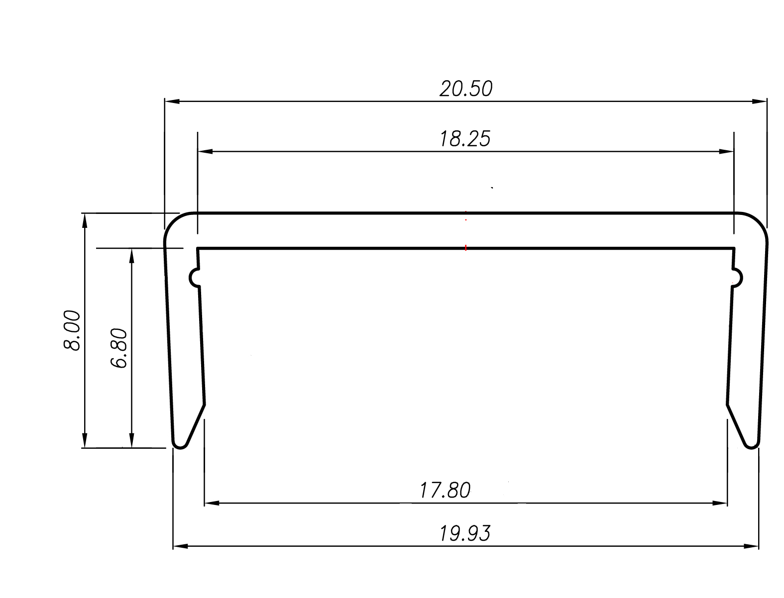Профиль "С" для плиты 18мм, L=5000, черный эмери пол. (окутанн.защитной пленкой)   