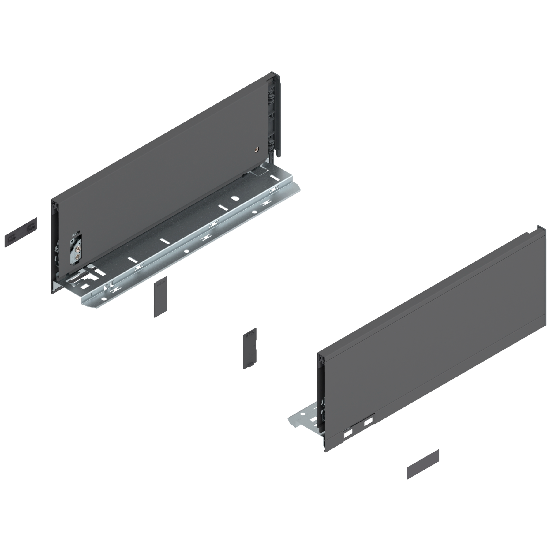 LEGRABOX царга, висота K (128.5 мм), НД=350 мм, ліва/права, LEGRABOX pure, сірий "оріон" матовий