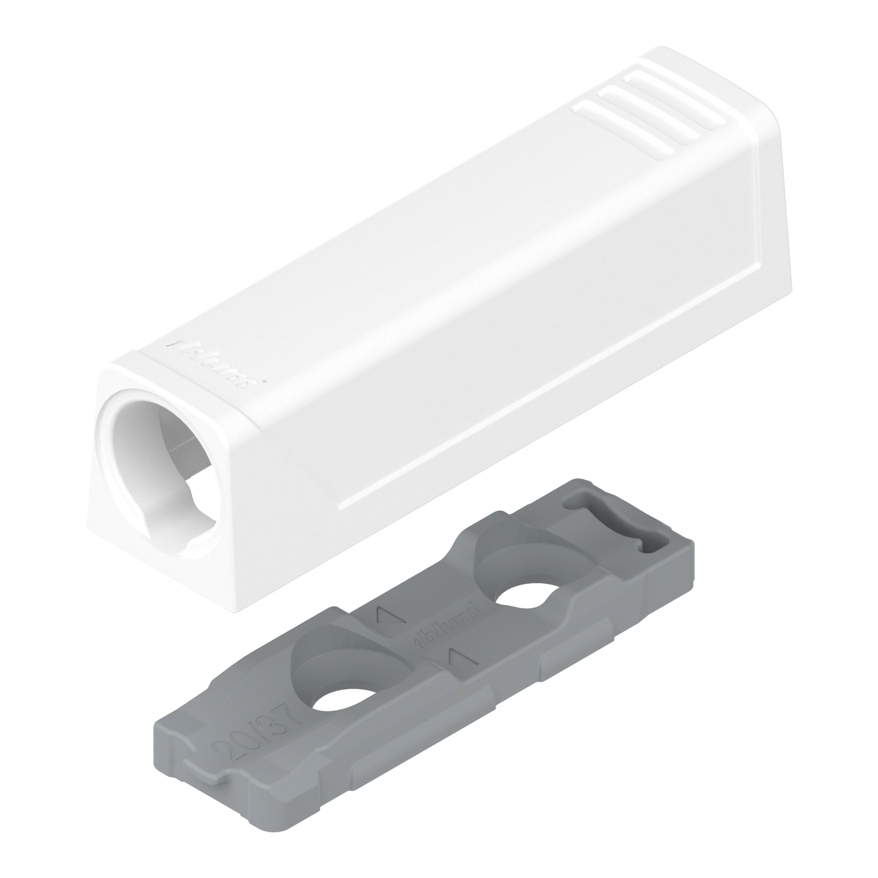 Тримач TIP-ON 20/17 короткий, прямий, білий шовк (з монтажною планкою) (пластик) Тримач TIP-ON 20/17 короткий, прямий, білий шовк (з монтажною планкою) (пластик)