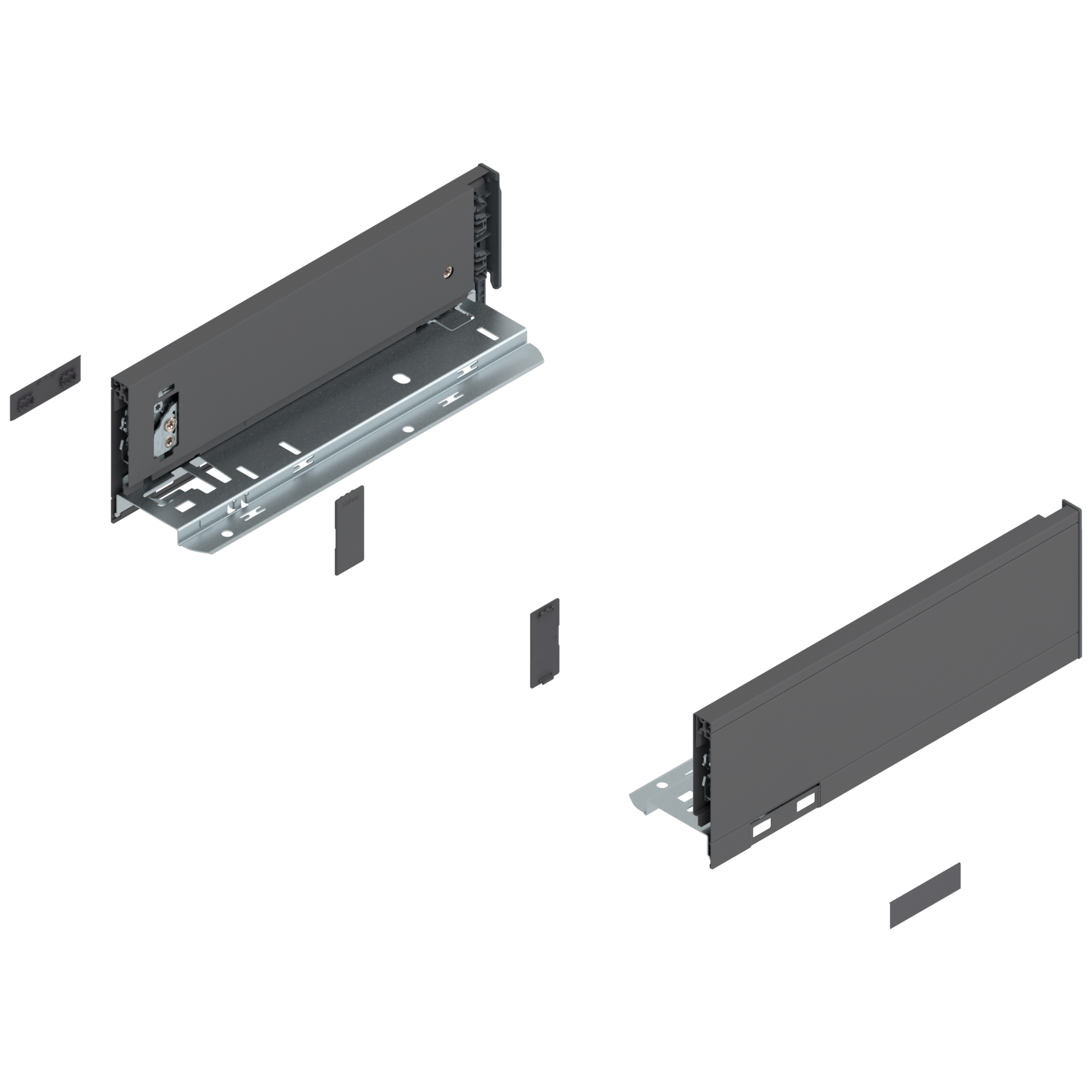 LEGRABOX царга, висота M (90.5 мм), НД=270 мм, ліва/права, LEGRABOX pure, сірий "оріон" матовий