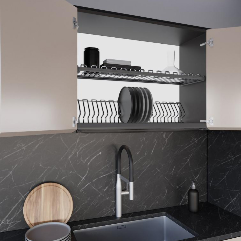 К-т сушарок 700мм, Ellite 2-х рівнева, титан на тримачах К-т сушарок 700мм, Ellite 2-х рівнева, титан на тримачах