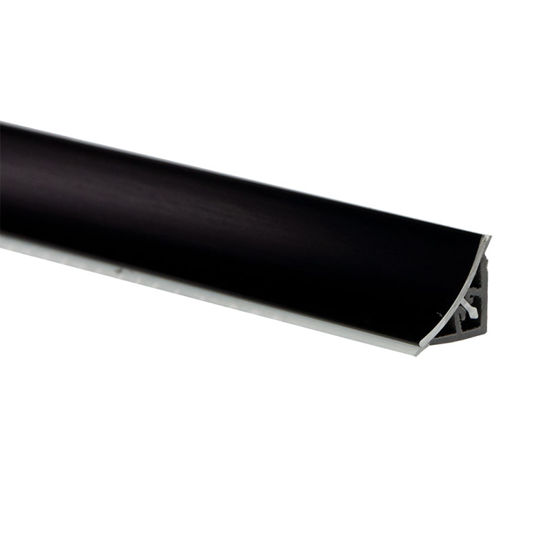 Плинтус алюмінієвий, увігнутої форми, 4,2м, чорний Плинтус алюмінієвий, увігнутої форми, 4,2м, чорний