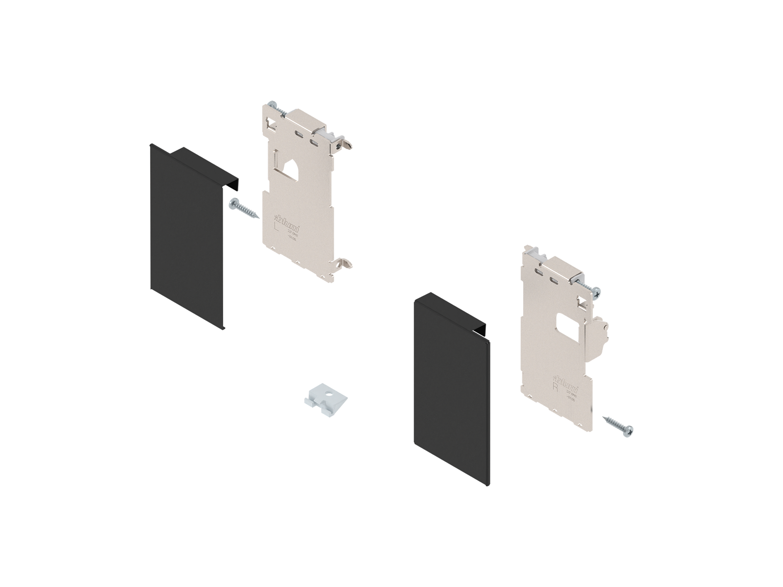 LEGRABOX кріплення передньої панелі, монтаж із дистанційним гвинтом, для внутрішньої шухляди, ліве/п