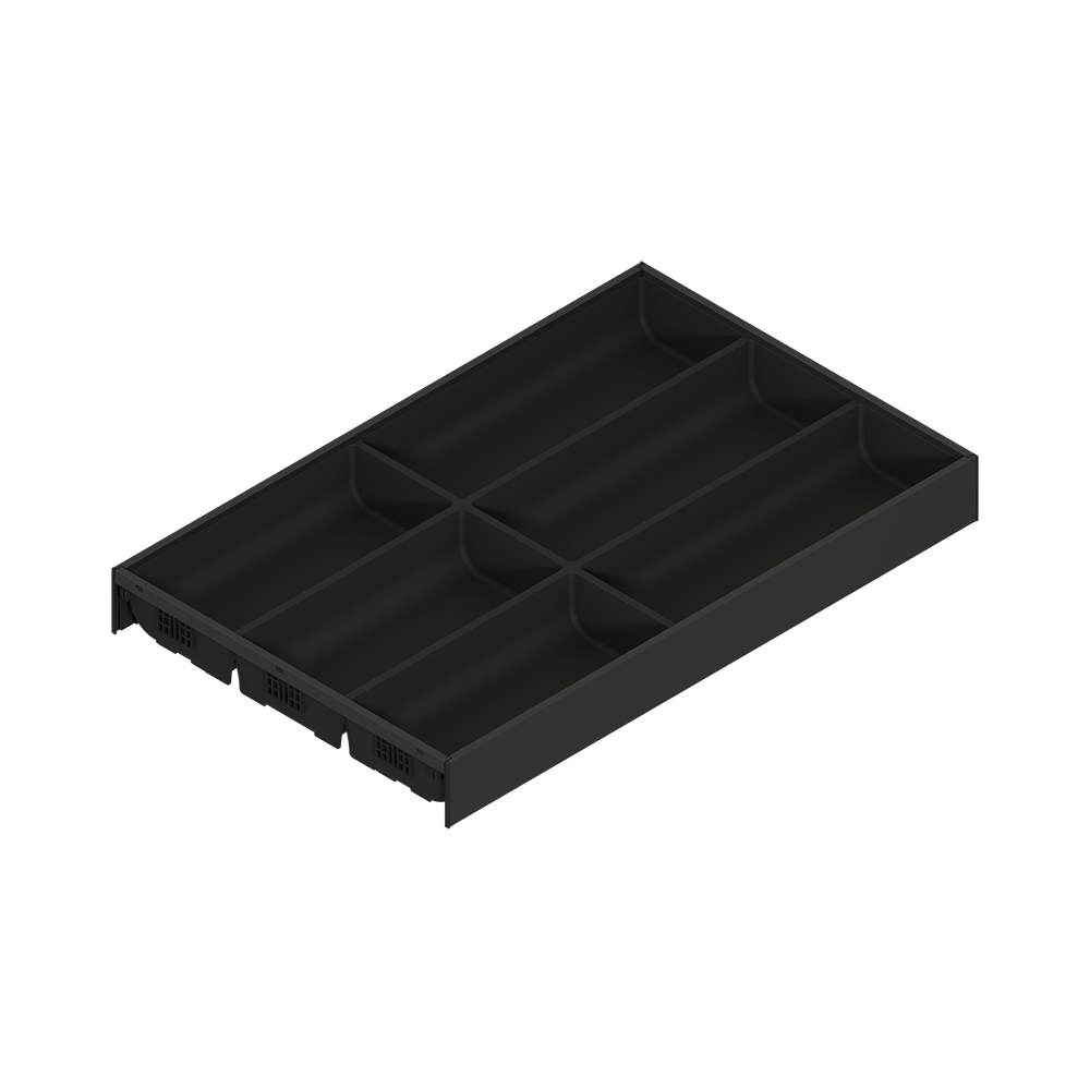 AMBIA-LINE  лоток для столових приборів, для LEGRABOX/MERIVOBOX, пластмаса / сталь, 6 лотків, НД=500 мм, ширина=300 мм, карбоново-чорний матовий