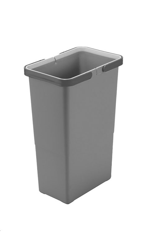Ведро для мусора COVER BOX 8л (225х150х340мм) серый (пластик)/серебристые