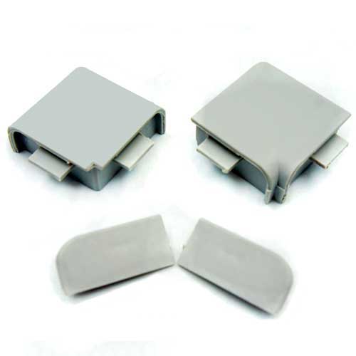 К-т заглушок та кутів до плінтусу, сірий (пластик) К-т заглушок та кутів до плінтусу, сірий (пластик)