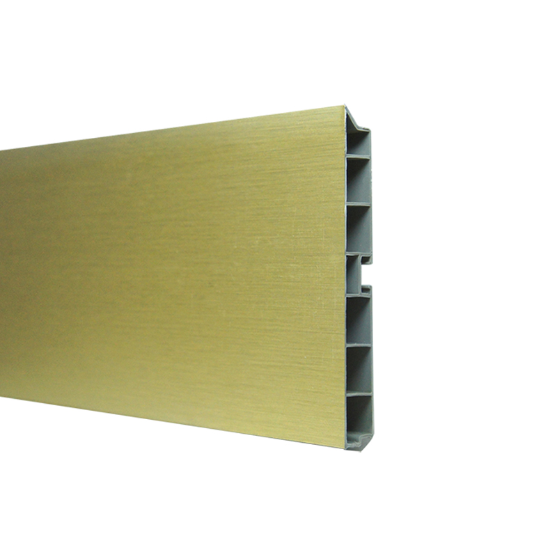 Цоколь ПВХ Золото H=100мм, 4м (прихований ущільн.) Цоколь ПВХ Золото H=100мм, 4м (прихований ущільн.)