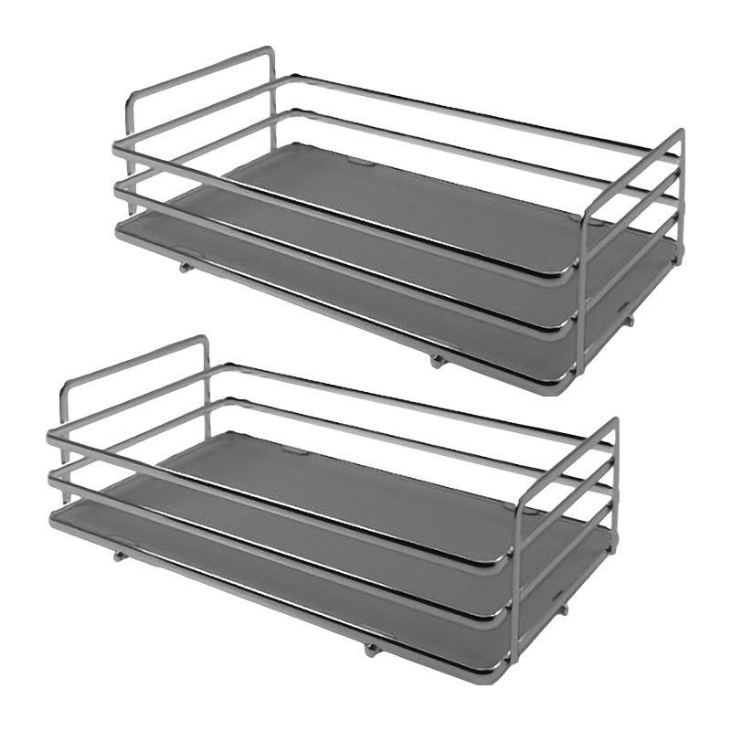 Комплект Ellite з 2-х кошиків колони висувної 300мм (280х470х120мм), титан, дно компакт ламінат Комплект Ellite з 2-х кошиків колони висувної 300мм (280х470х120мм), титан, дно компакт ламінат