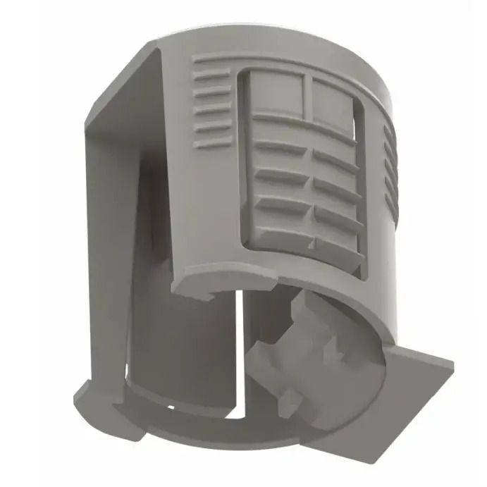 Корпус стяжки Shelf Block 15, d15х14.8мм на товщ.18мм, світло-сірий (пластик) Корпус стяжки Shelf Block 15, d15х14.8мм на товщ.18мм, світло-сірий (пластик)