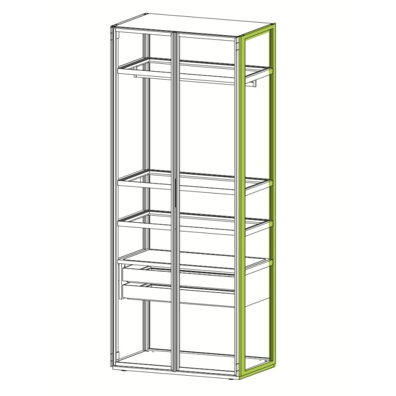 Комплект боковини-рамки 2424х578х25мм, правий, цирконій Комплект боковини-рамки 2424х578х25мм, правий, цирконій