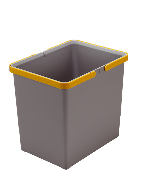 Ведро для мусора COVER BOX c ручками 15л (300х225х280мм) серый (пластик)/серые