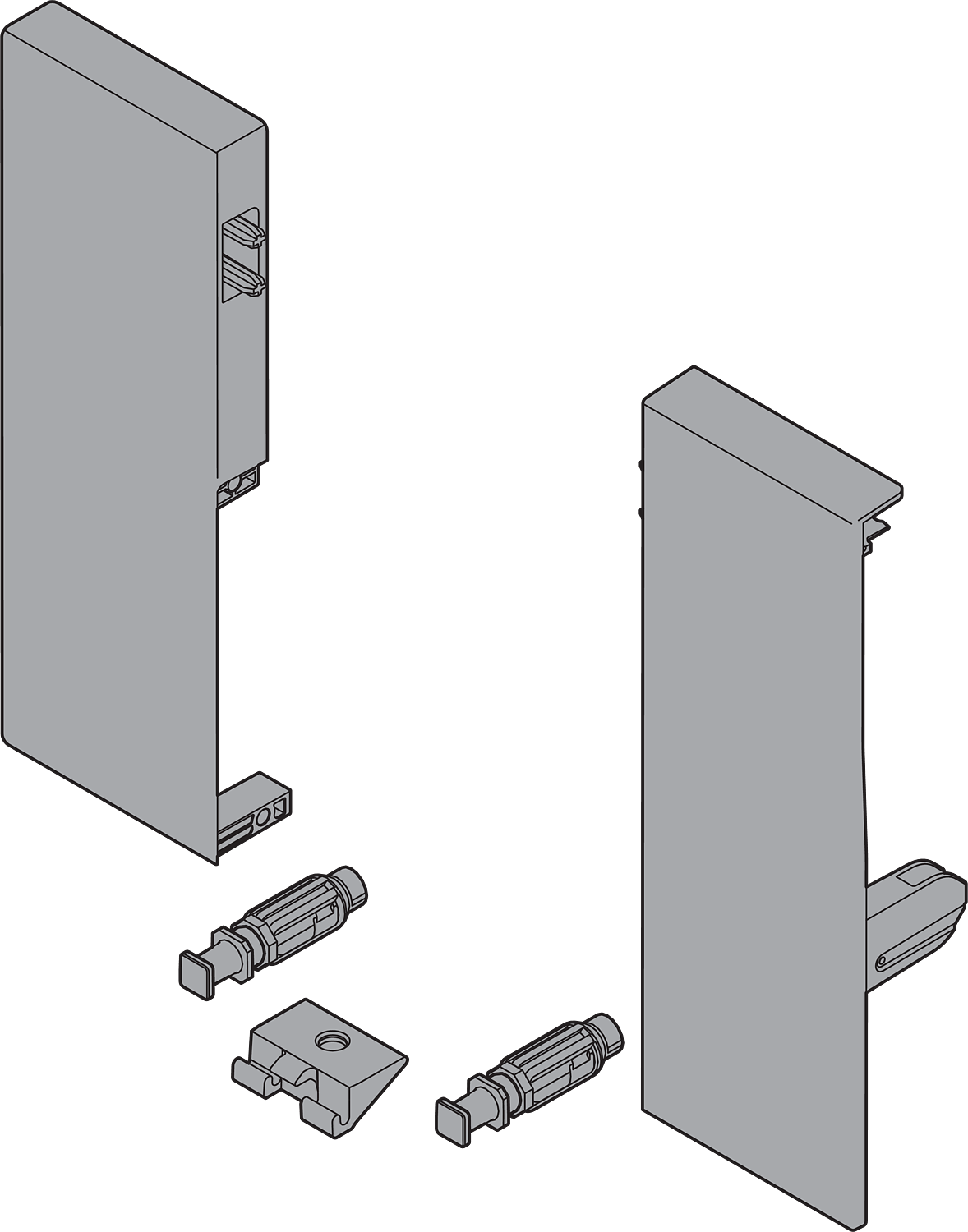 Кріплення передньої панелі ANTARO С, ліве+праве, світло-сірий (пластик)