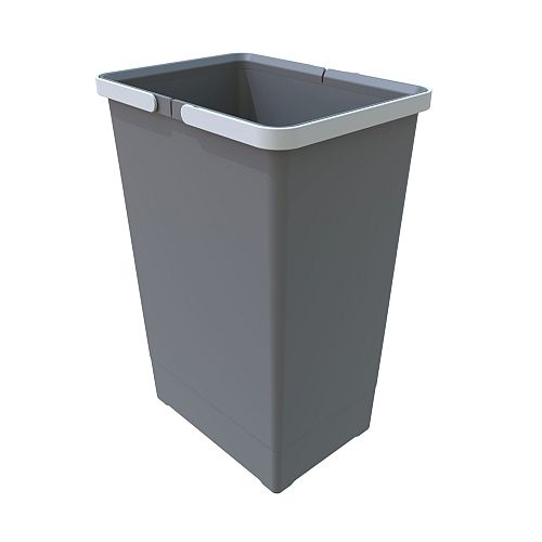 Ведро для мусора COVER BOX c ручками 24л (300х225х440мм), антрацит (пластик)/серые