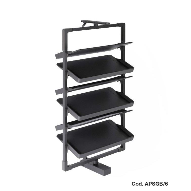 Полиця обертова для взуття (на 6 полиць), чорний Полиця обертова для взуття (на 6 полиць), чорний