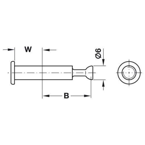 Болт МФ В=34, D=8, ДСП 16мм, нікель Болт МФ В=34, D=8, ДСП 16мм, нікель